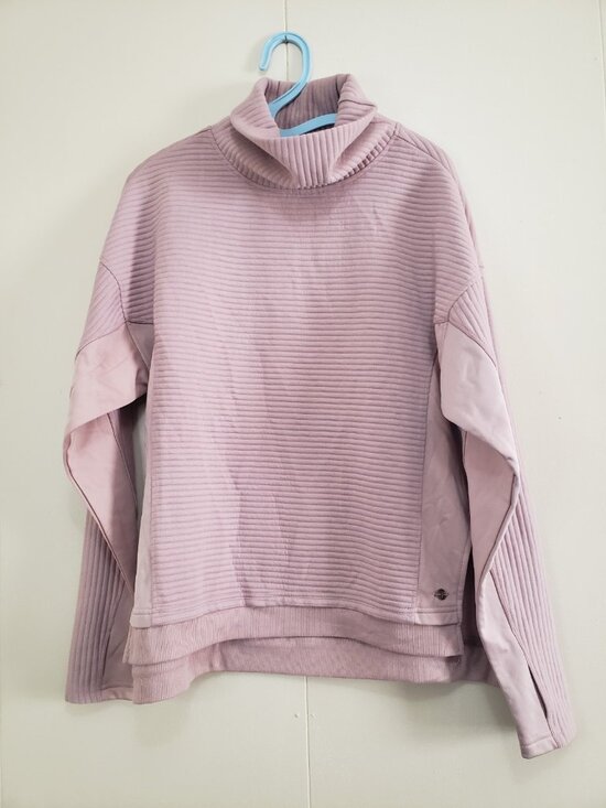 Tahari Sport Tops - Tahari Sport Women M Sweatshirt Cowl Neck Pink Quilted Athletic Outdoor Thumbies